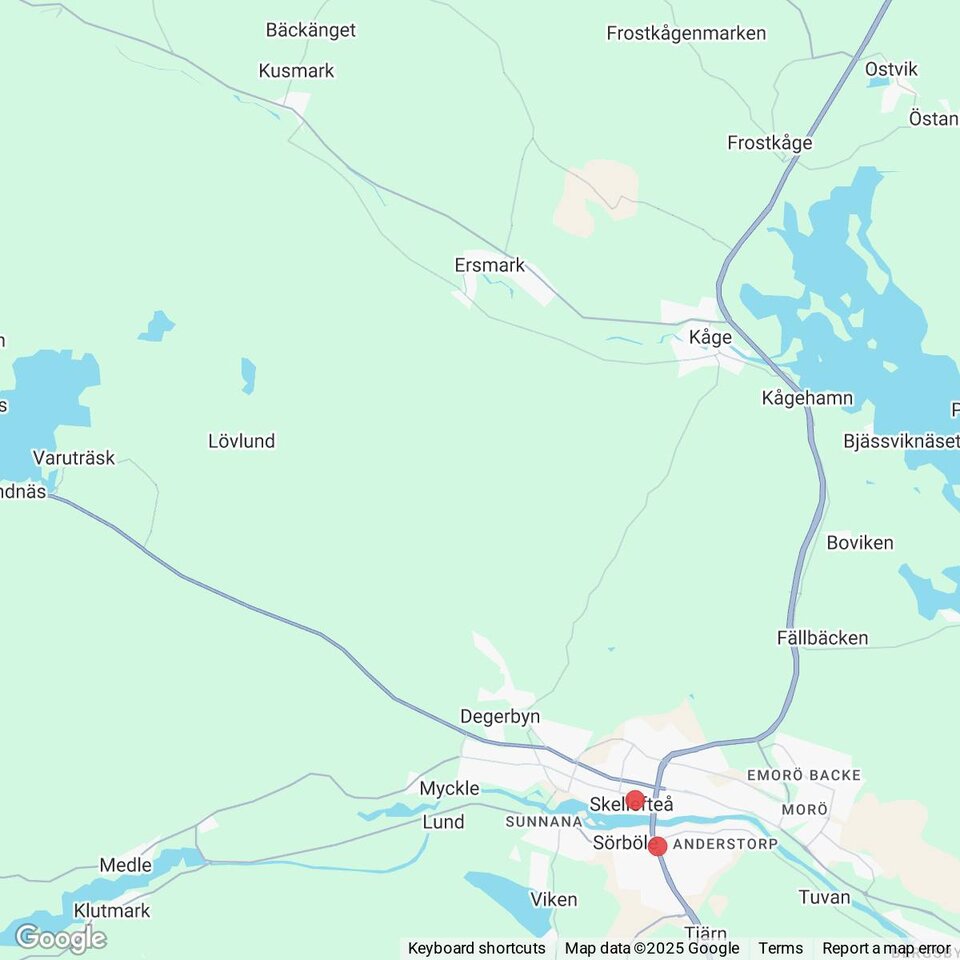 Butiker med rea-varor nära Kusmark, Västerbotten