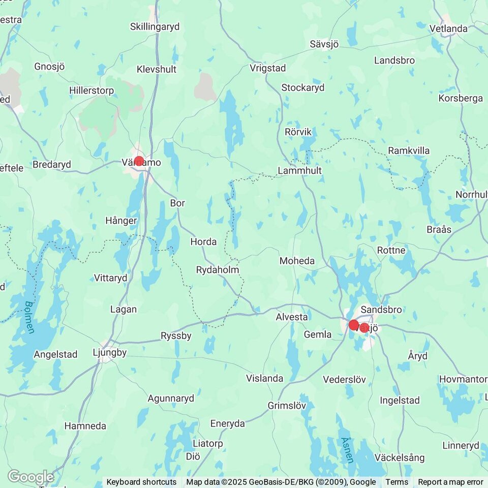 Butiker med rea-varor nära Lagan, Småland