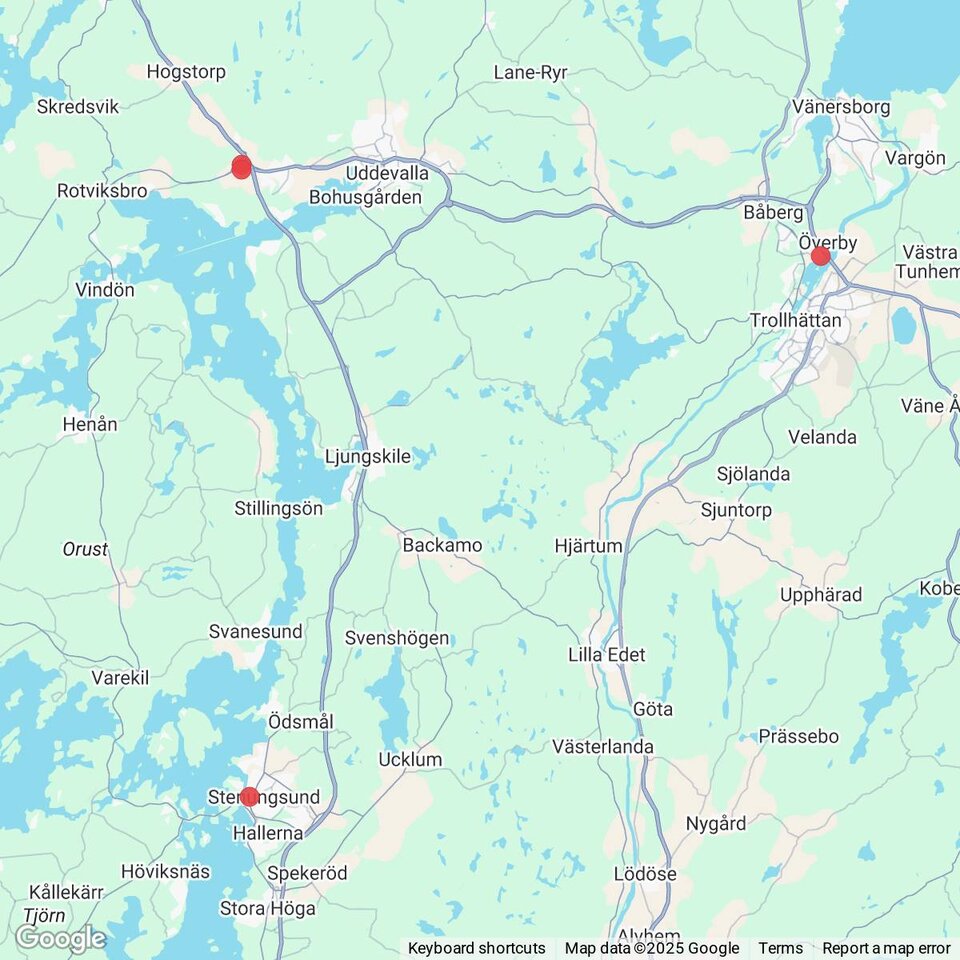 Butiker med rea-varor nära Lanesund och Överby, Bohuslän