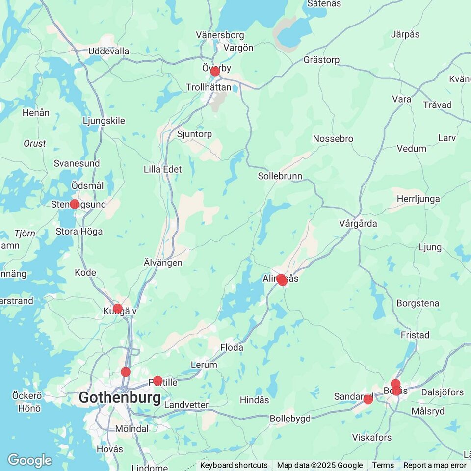 Butiker med rea-varor nära Långared, Västergötland