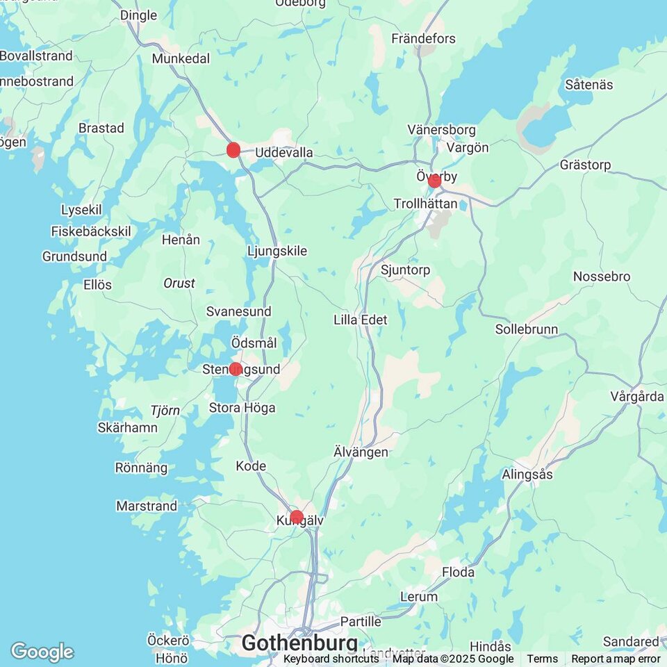 Butiker med rea-varor nära Ljungskile, Bohuslän