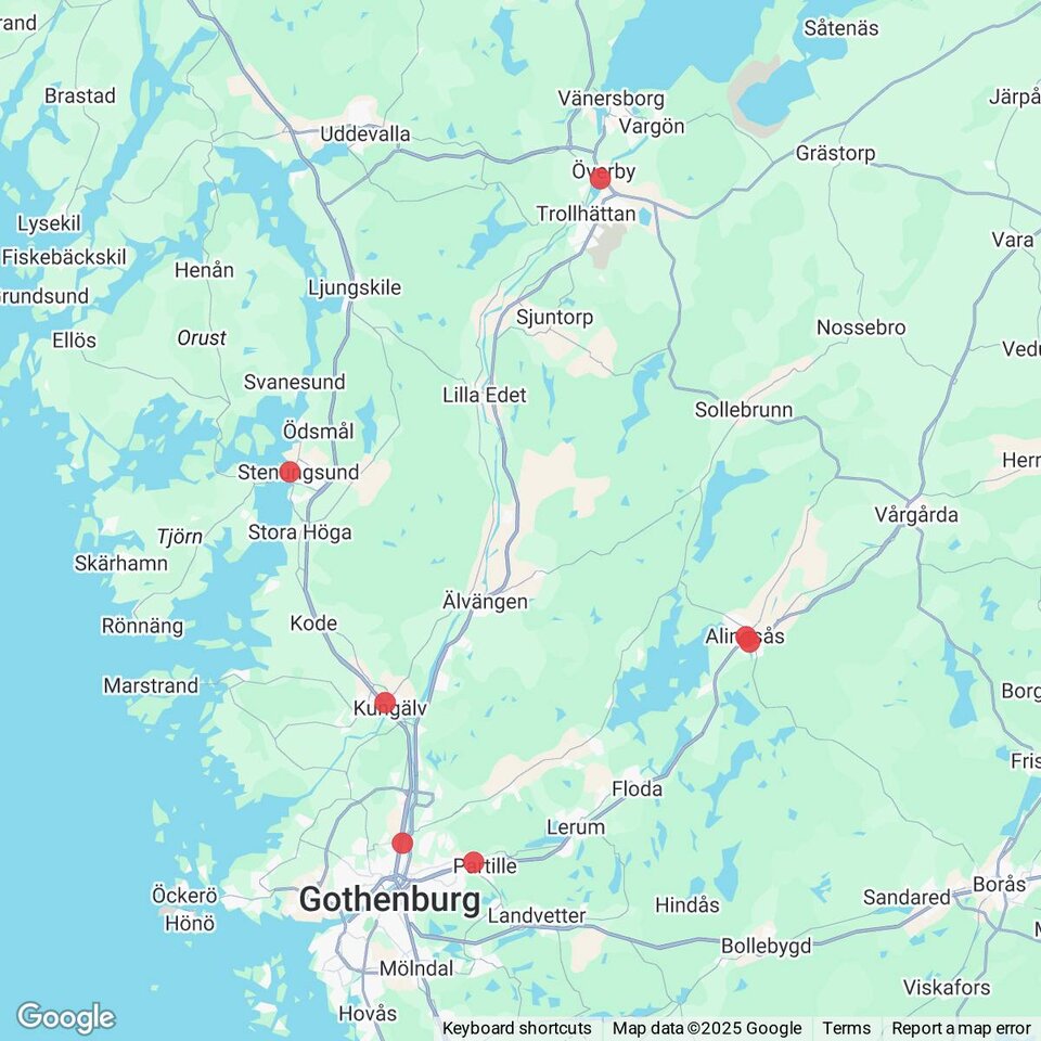 Butiker med rea-varor nära Lödöse, Västergötland