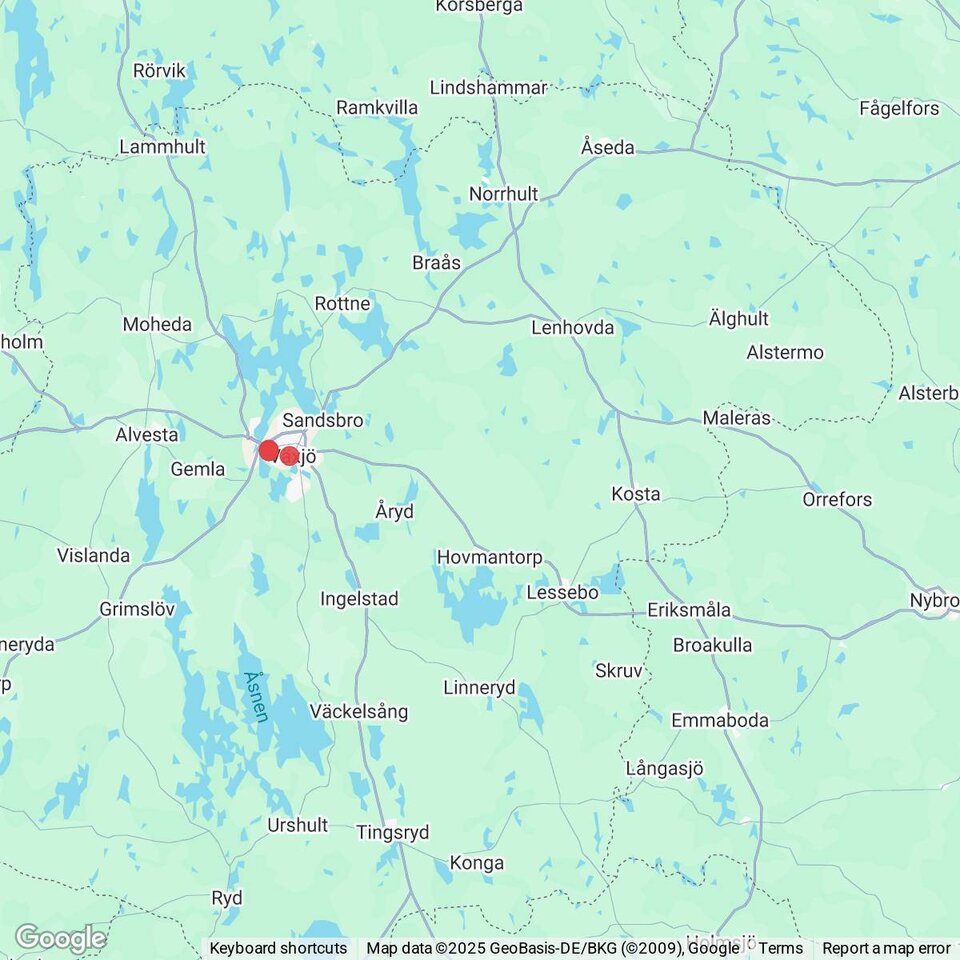 Butiker med rea-varor nära Målerås, Småland