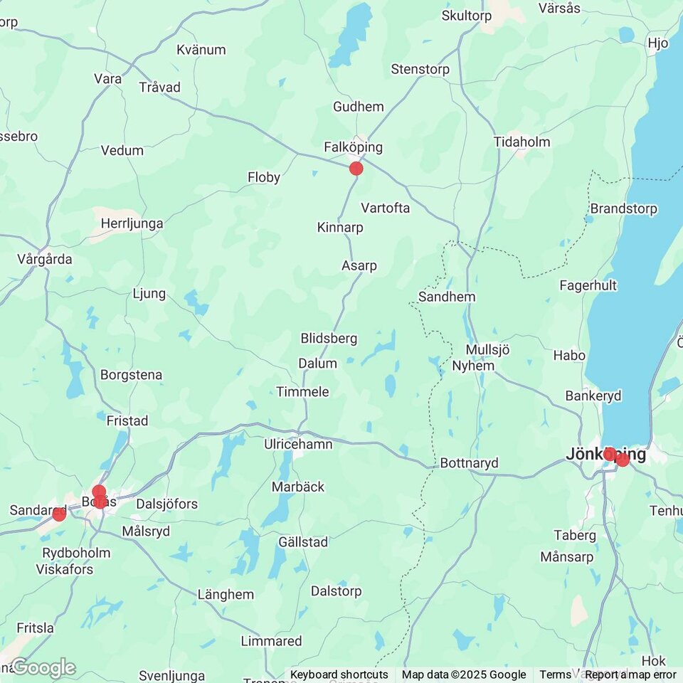 Butiker med rea-varor nära Marbäck, Västergötland