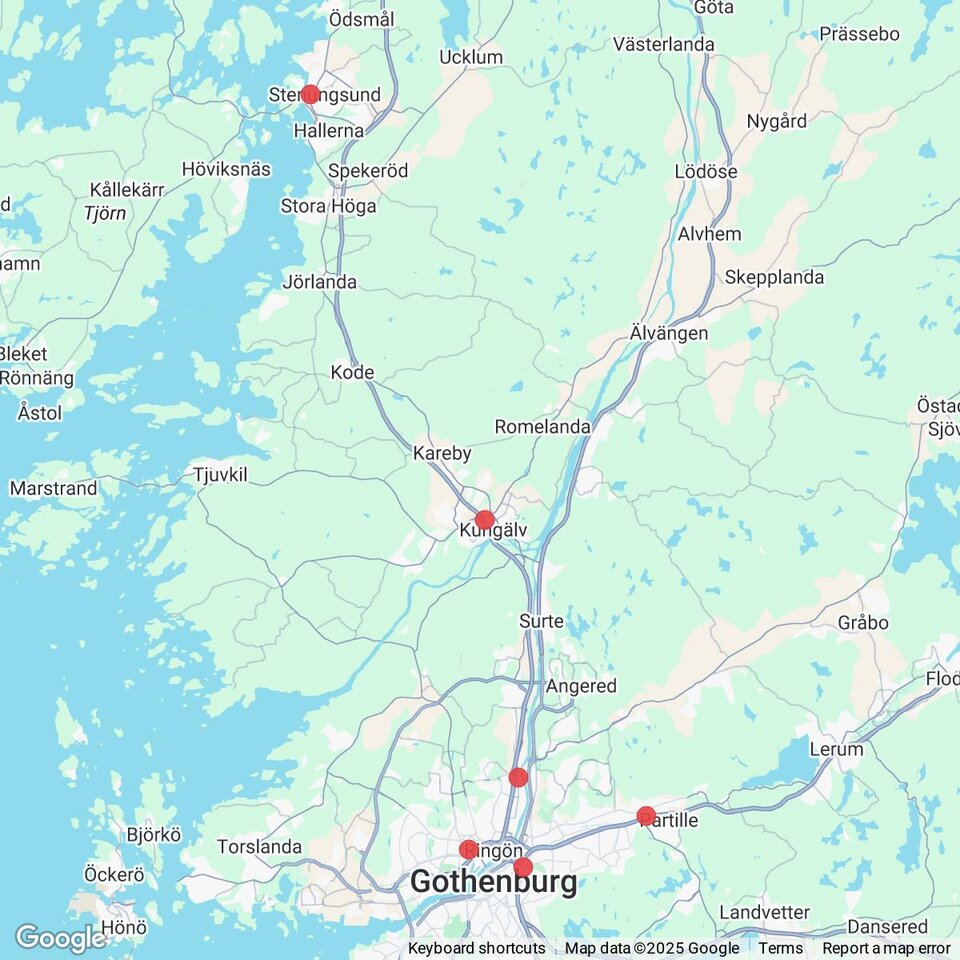 Butiker med rea-varor nära Nödinge-Nol, Västergötland