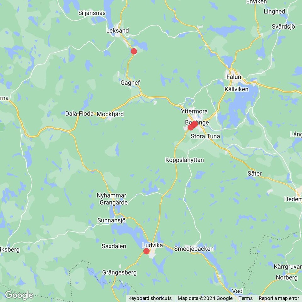 Butiker med rea-varor nära Norrbo och Västansjö, Dalarna