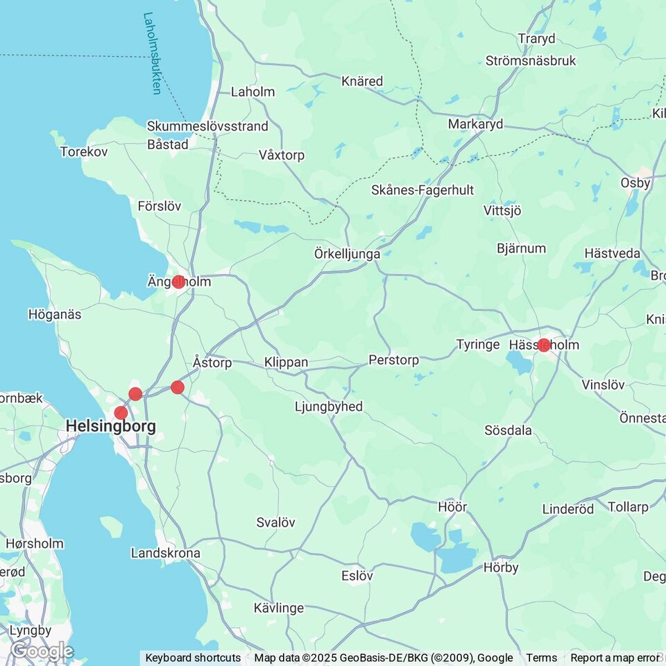 Butiker med rea-varor nära Örkelljunga, Skåne