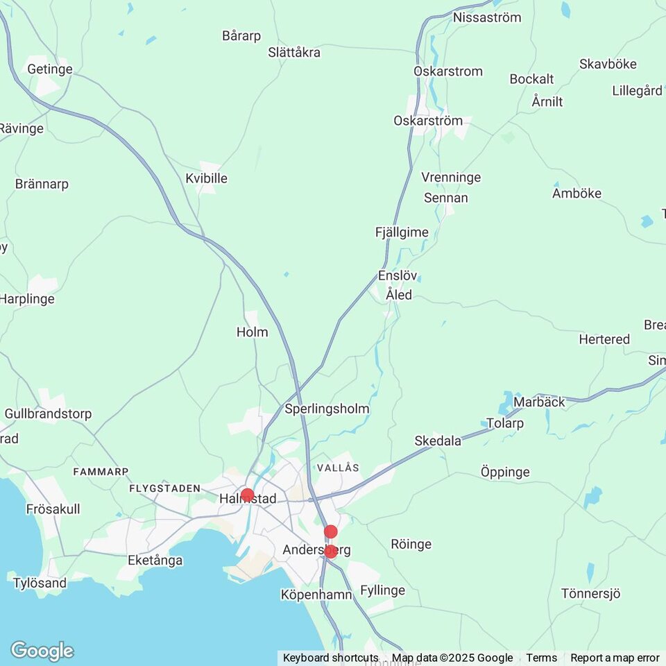 Butiker med rea-varor nära Oskarström, Halland