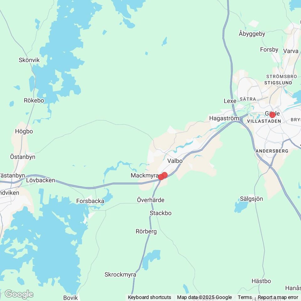 Butiker med rea-varor nära Östanå, Gästrikland