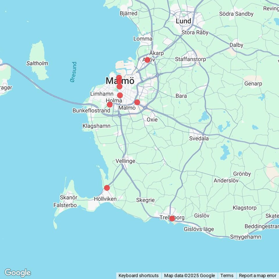 Butiker med rea-varor nära Östra Grevie, Skåne