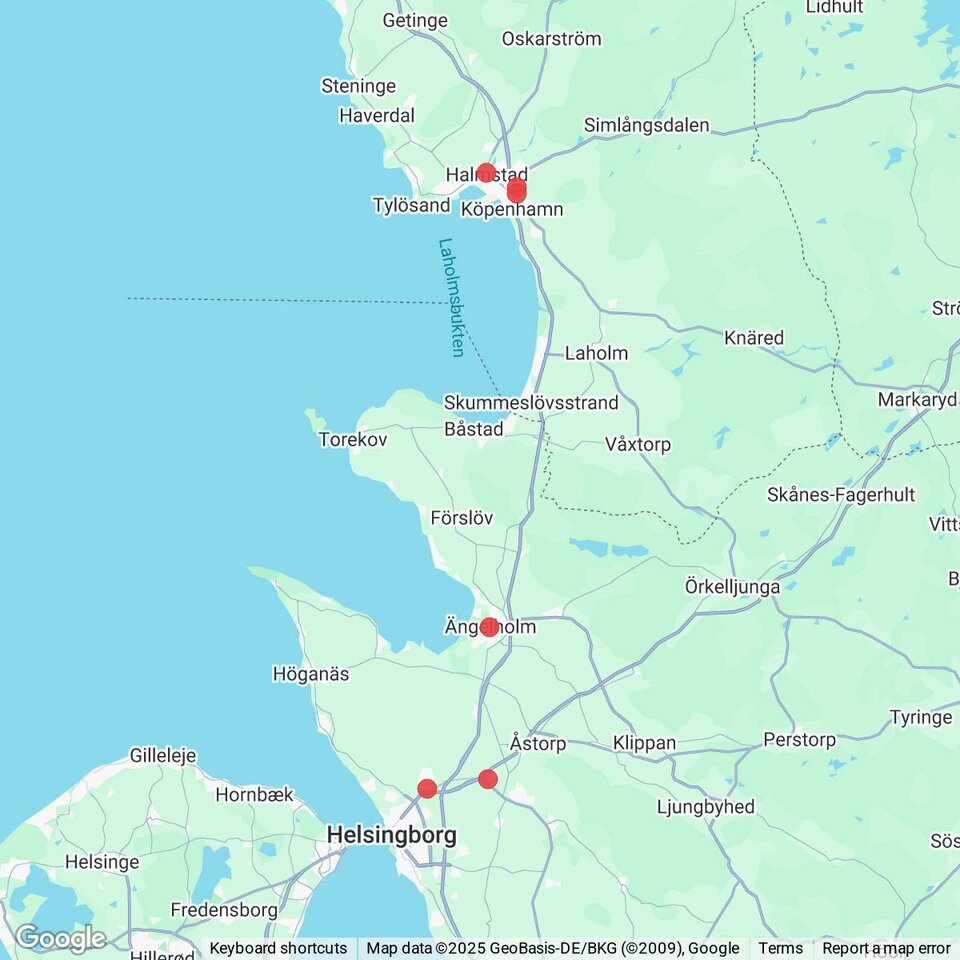 Butiker med rea-varor nära Östra Karup, Halland