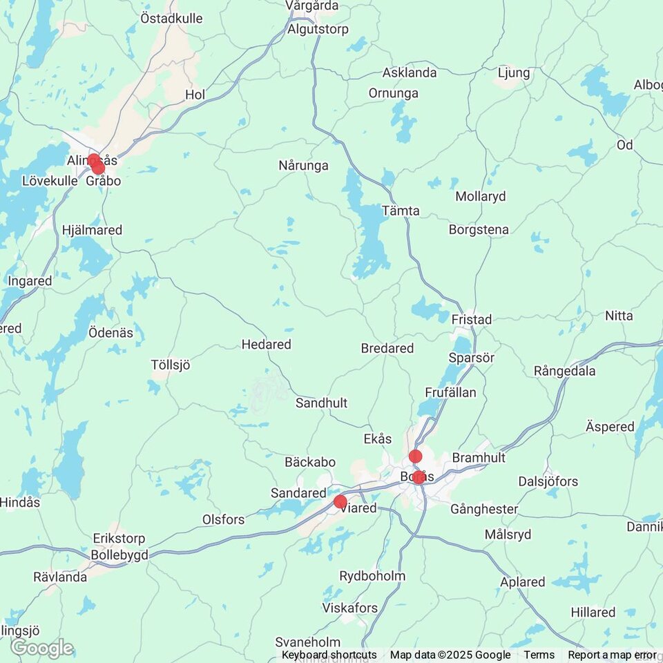 Butiker med rea-varor nära Rångedala, Västergötland