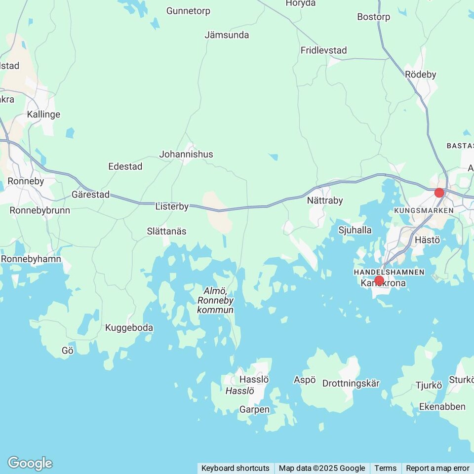 Butiker med rea-varor nära Ronnebyhamn, Blekinge