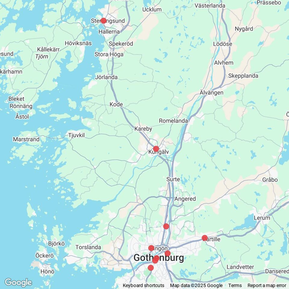 Butiker med rea-varor nära Rörtången och Ödsmåls mosse, Bohuslän