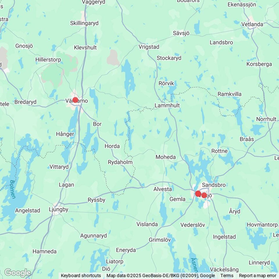 Butiker med rea-varor nära Rörvik, Småland