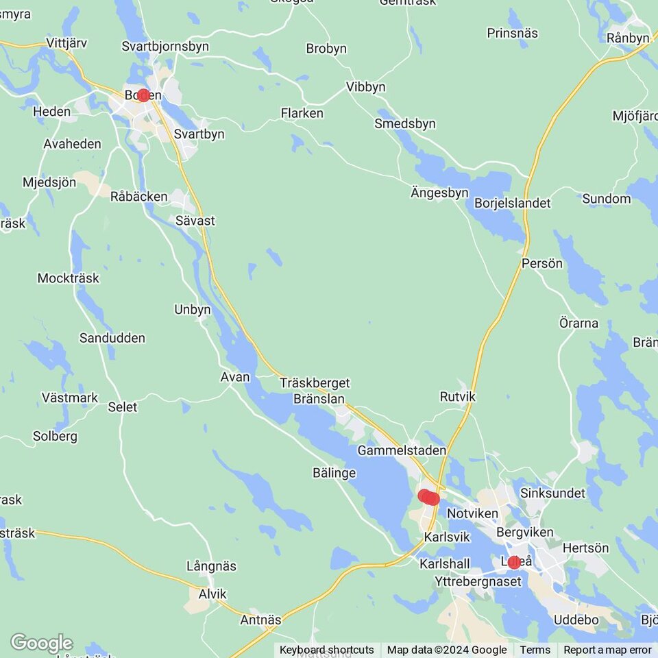 Butiker med rea-varor nära Sävast