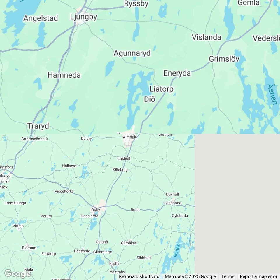 Butiker med rea-varor nära Sibbhult, Skåne