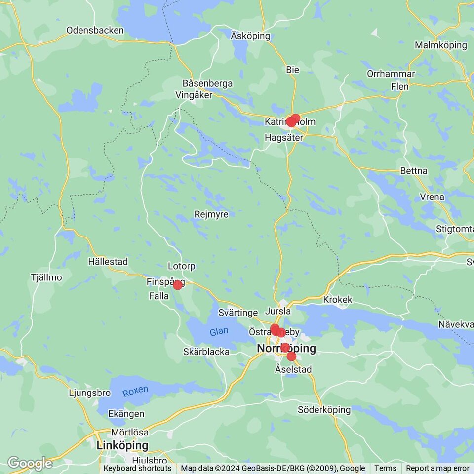 Butiker med rea-varor nära Simonstorp, Östergötland