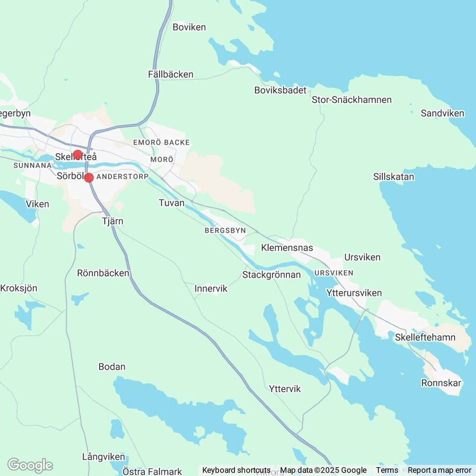 Butiker med rea-varor nära Skelleftehamn, Västerbotten