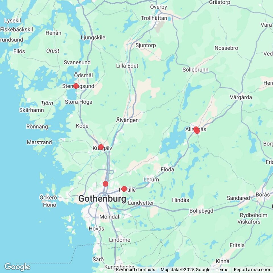 Butiker med rea-varor nära Skepplanda, Västergötland