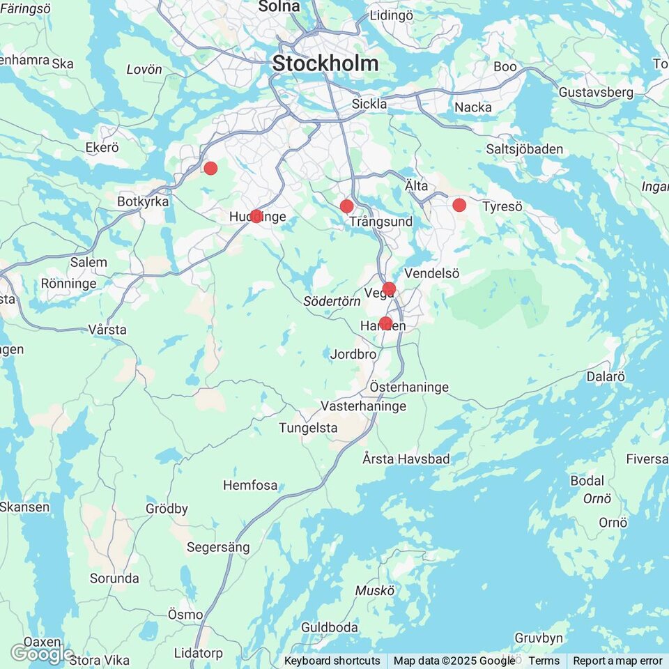 Butiker med rea-varor nära Söderby, Södermanland