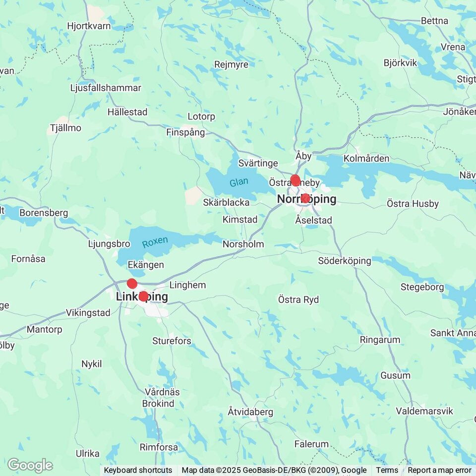 Butiker med rea-varor nära Söderköping, Östergötland