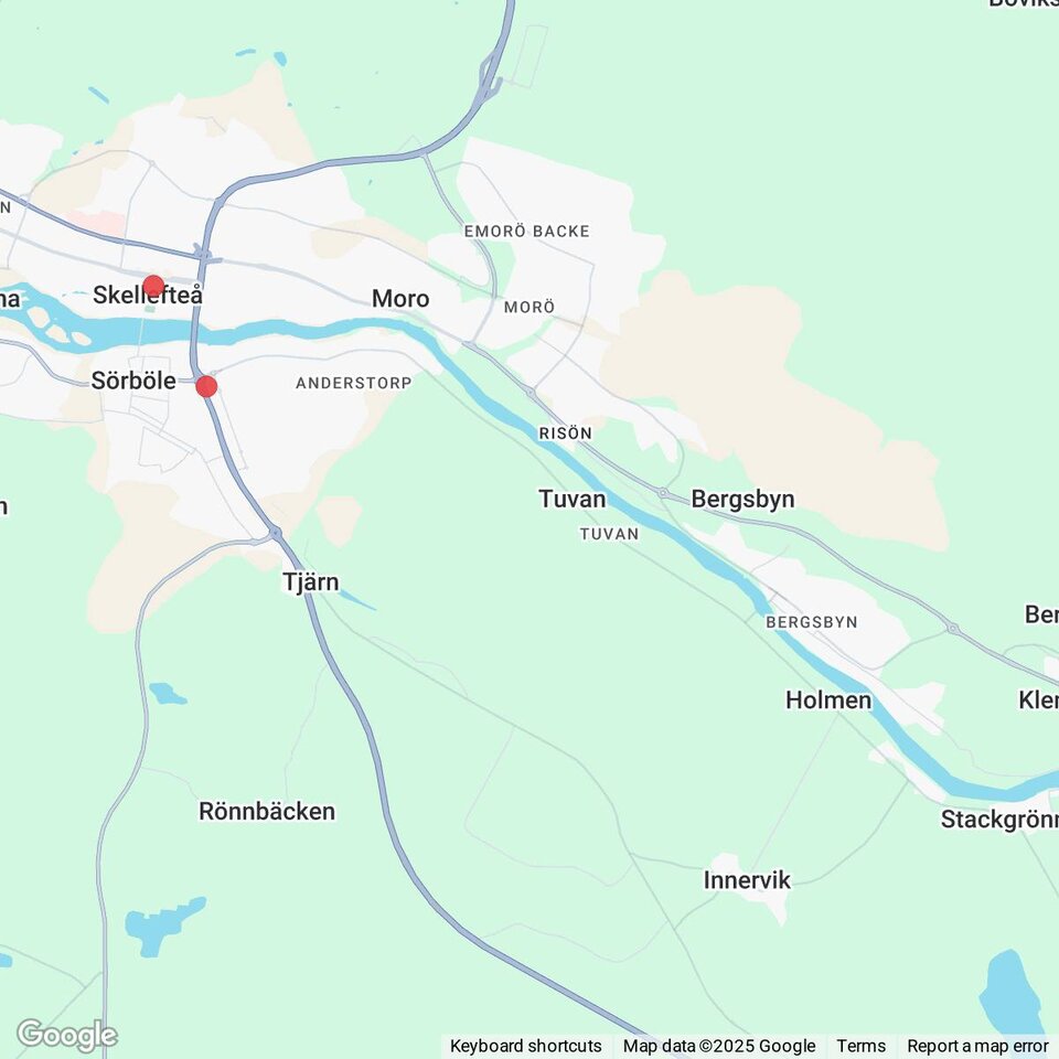 Butiker med rea-varor nära Södra Bergsbyn och Stackgrönnan, Västerbotten