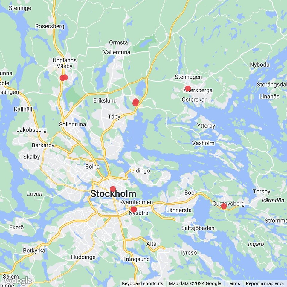 Butiker med rea-varor nära Solberga, Uppland