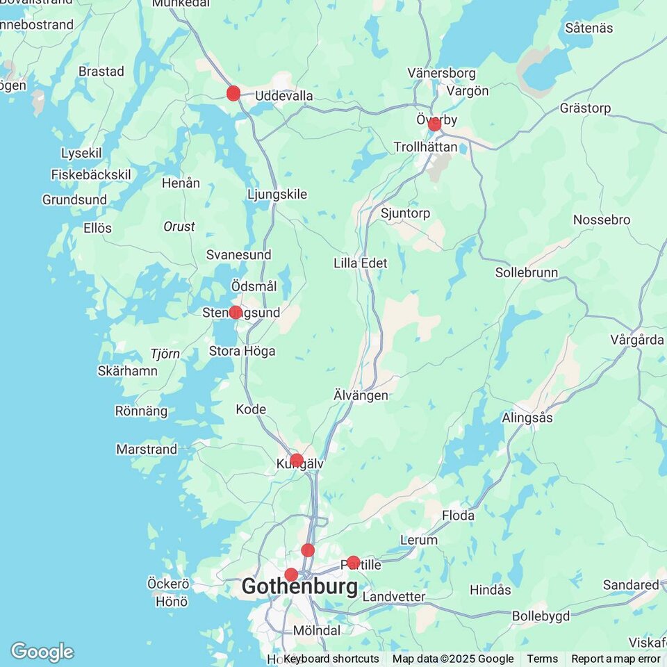 Butiker med rea-varor nära Stenungsund, Bohuslän