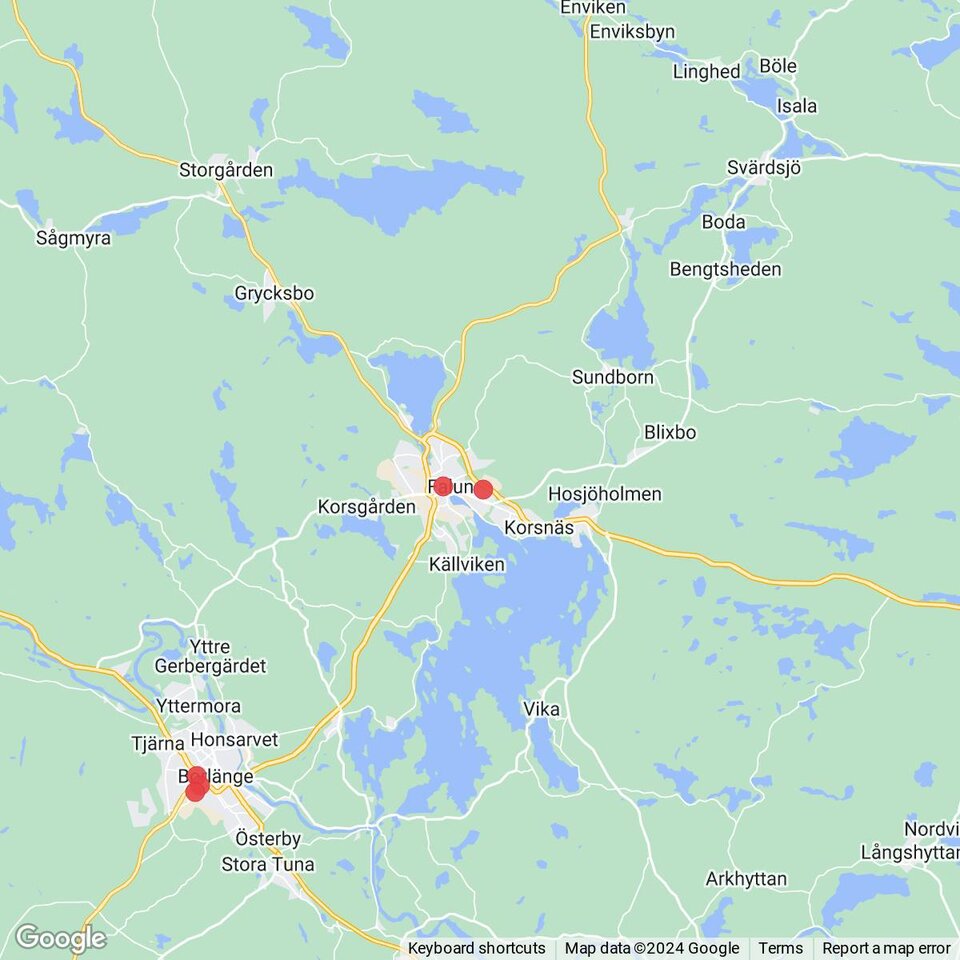 Butiker med rea-varor nära Svärdsjö, Dalarna