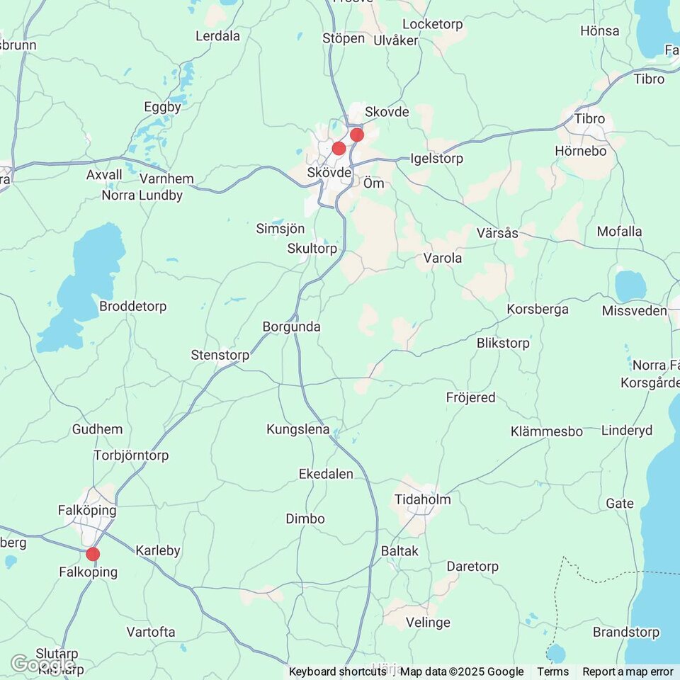 Butiker med rea-varor nära Tibro, Västergötland