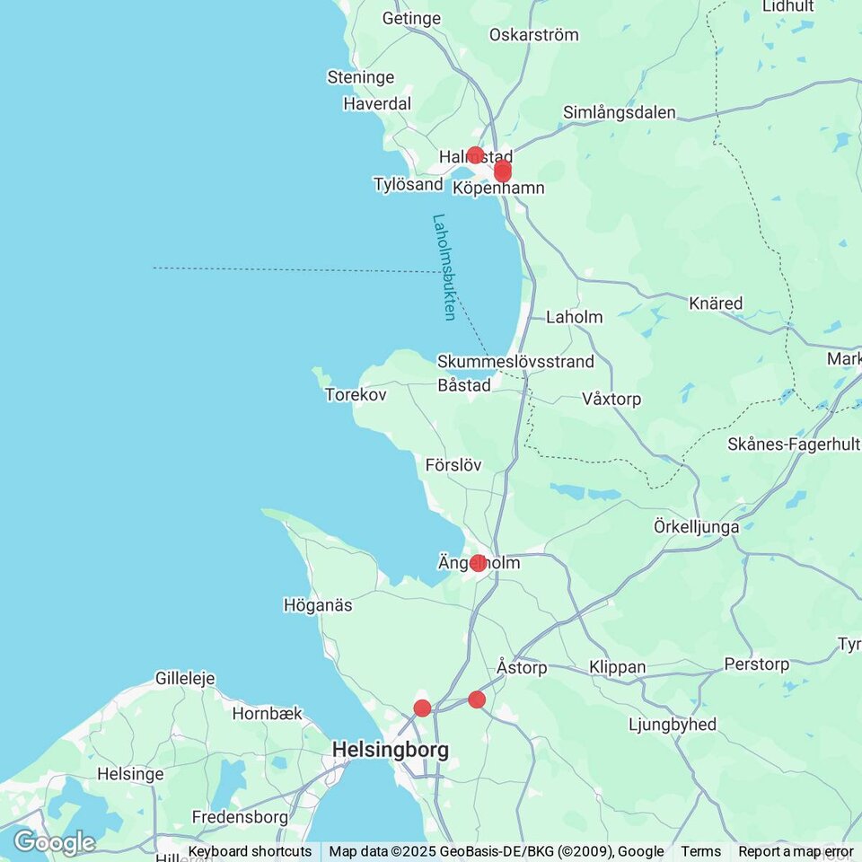 Butiker med rea-varor nära Torekov, Skåne