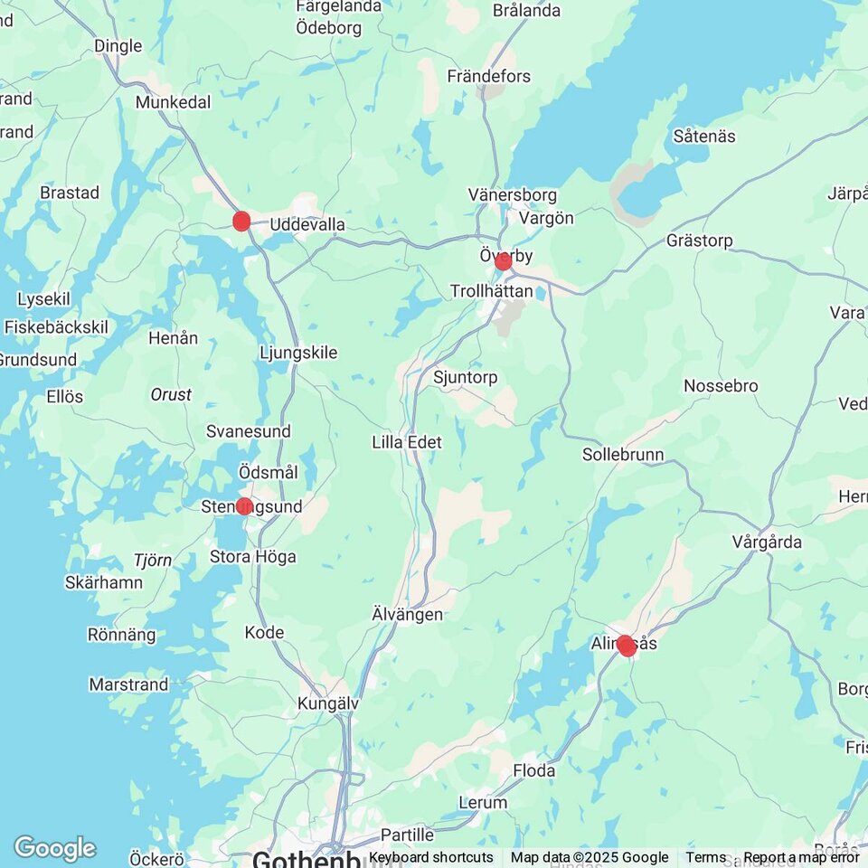 Butiker med rea-varor nära Trollhättan, Västergötland