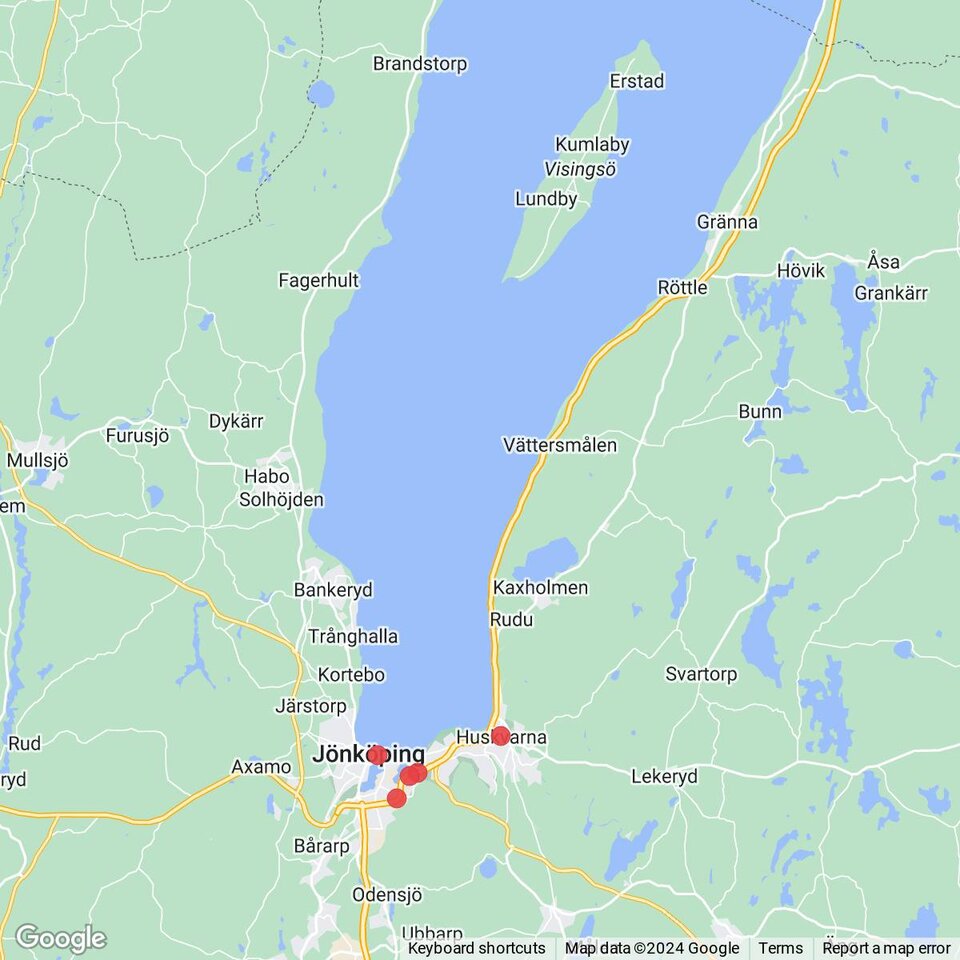 Butiker med rea-varor nära Tunnerstad, Småland
