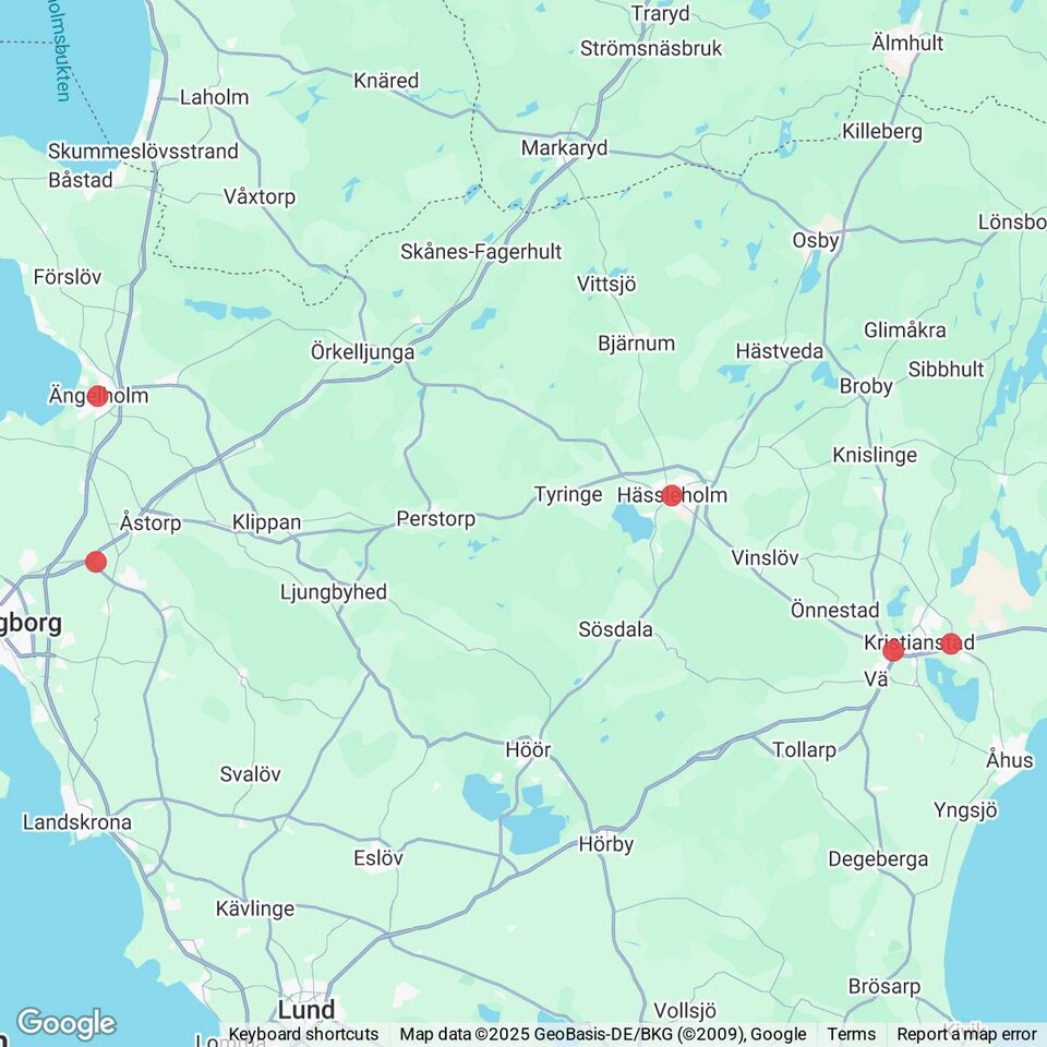 Butiker med rea-varor nära Tyringe, Skåne