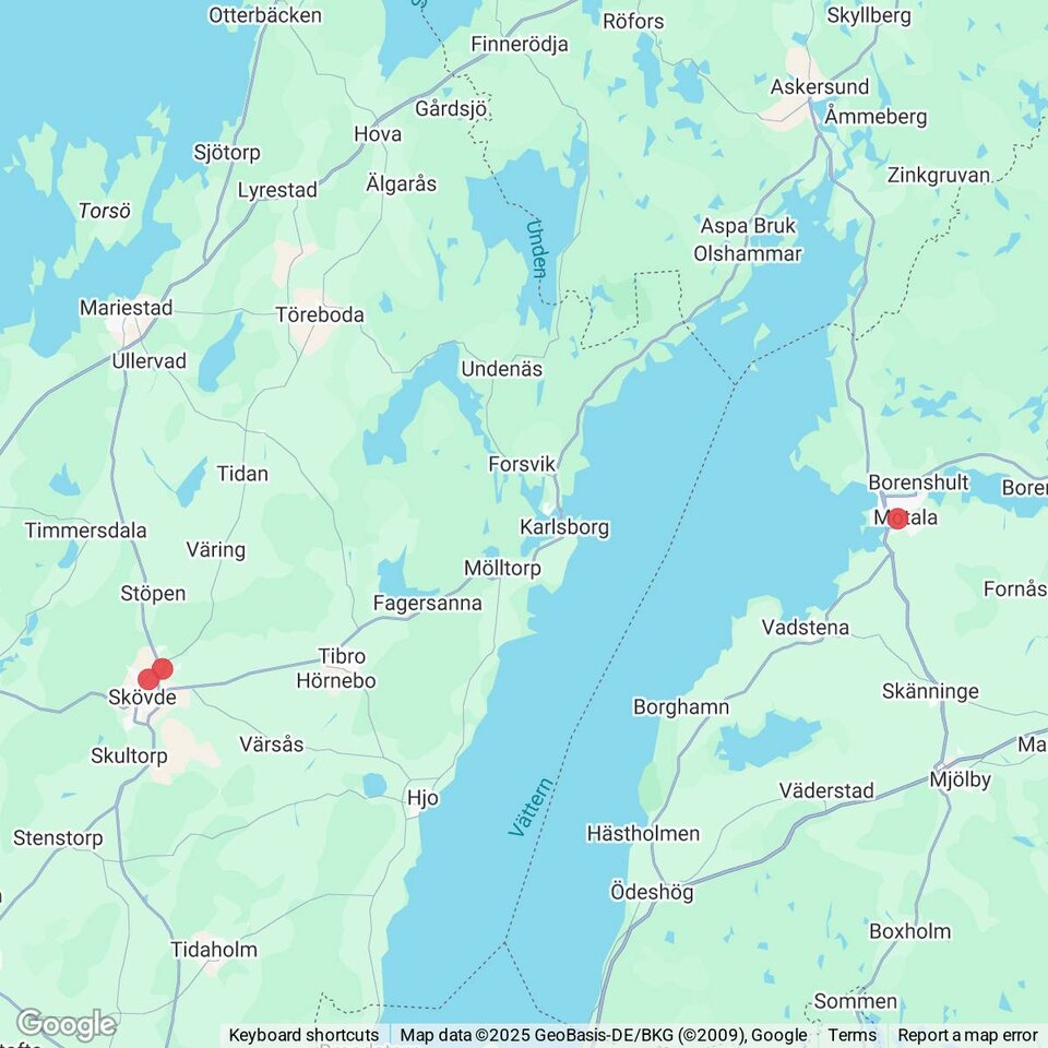 Butiker med rea-varor nära Undenäs, Västergötland