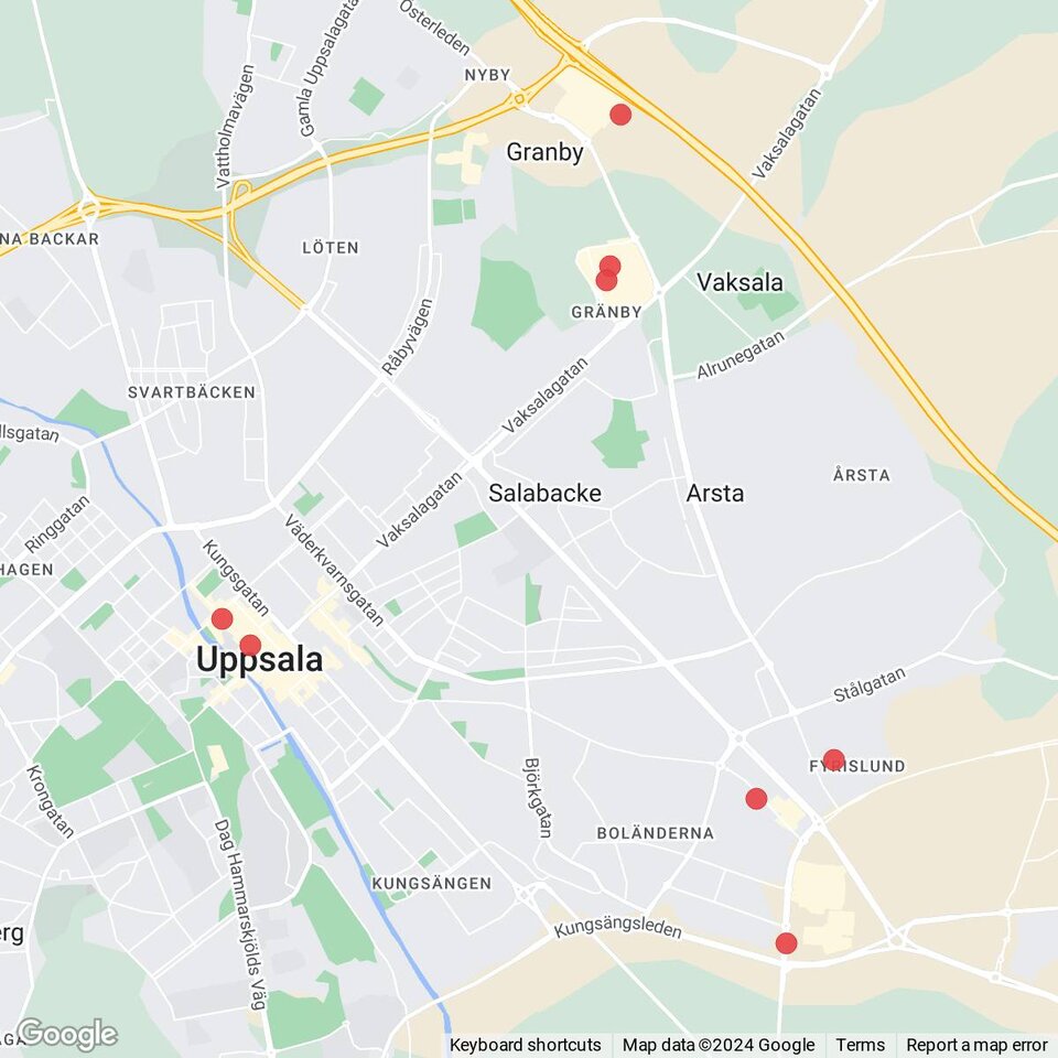 Butiker med rea-varor nära Uppsala