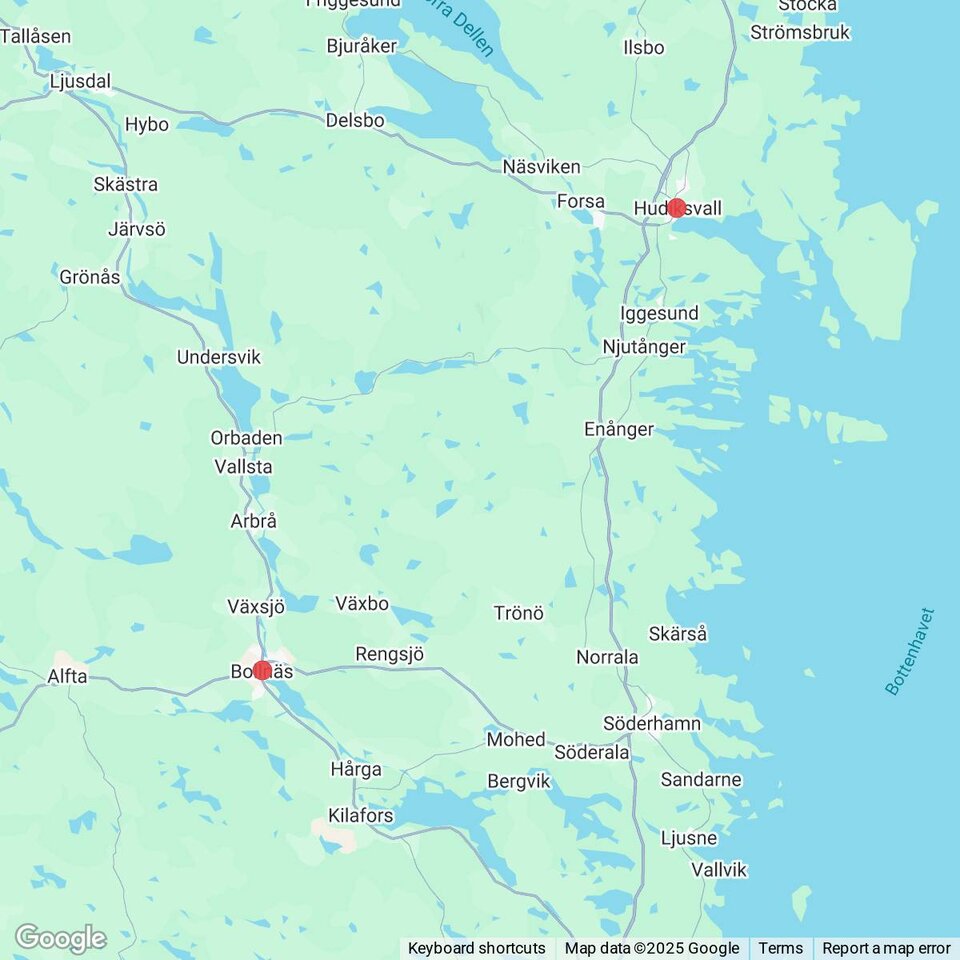 Butiker med rea-varor nära Vad, Åsbacka och Långrör, Hälsingland