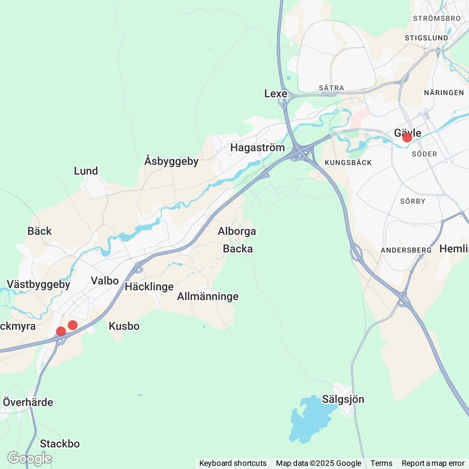 Butiker med rea-varor nära Valbo, Gästrikland