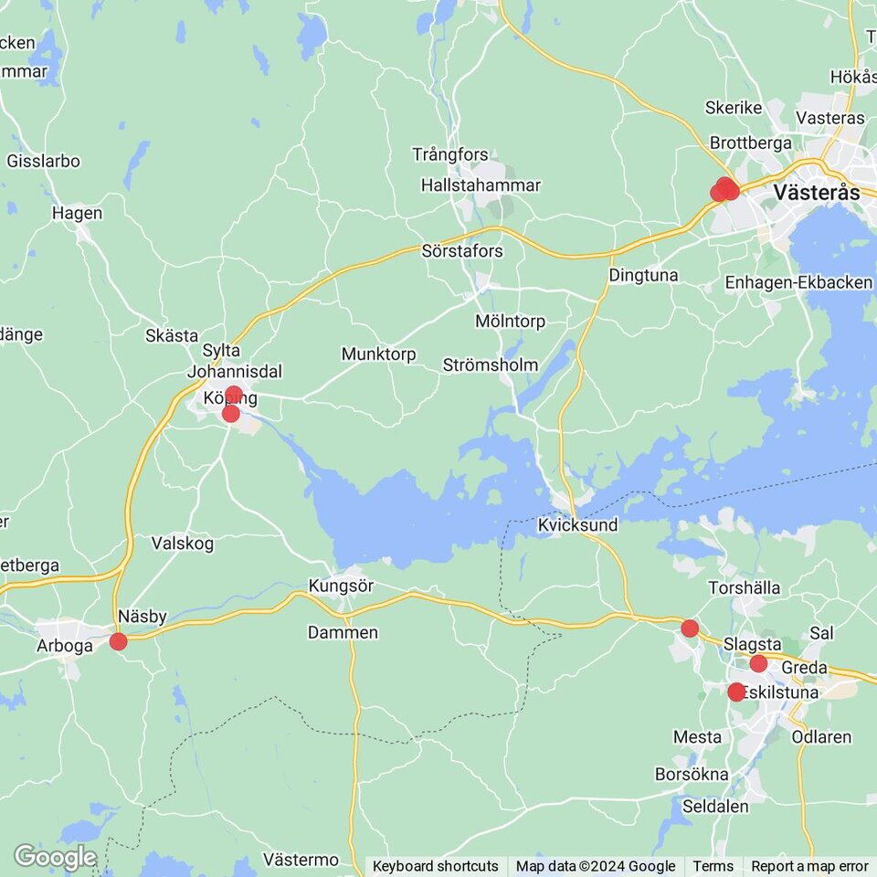 Butiker med rea-varor nära Valskog, Västmanland