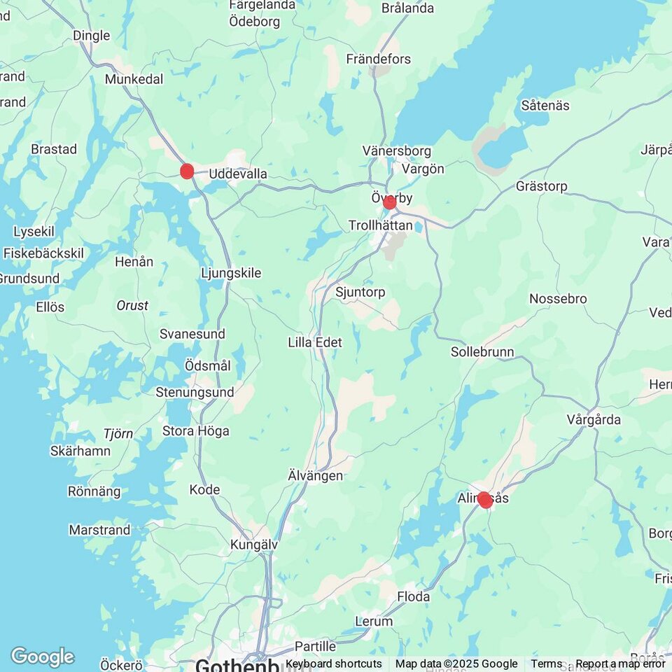 Butiker med rea-varor nära Väne-Åsaka, Västergötland