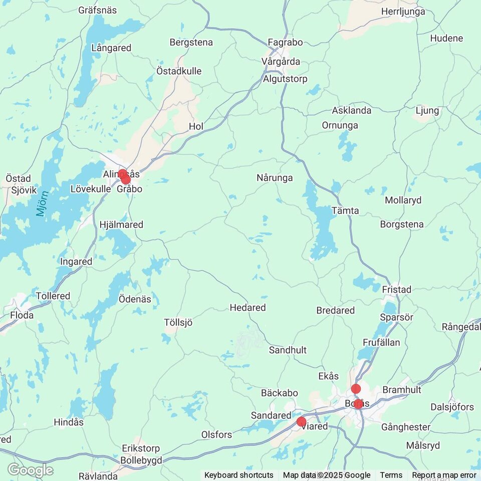 Butiker med rea-varor nära Vårgårda, Västergötland