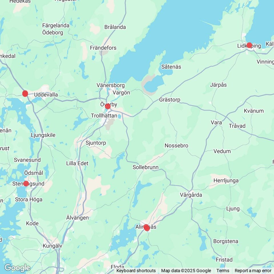 Butiker med rea-varor nära Vargön, Västergötland