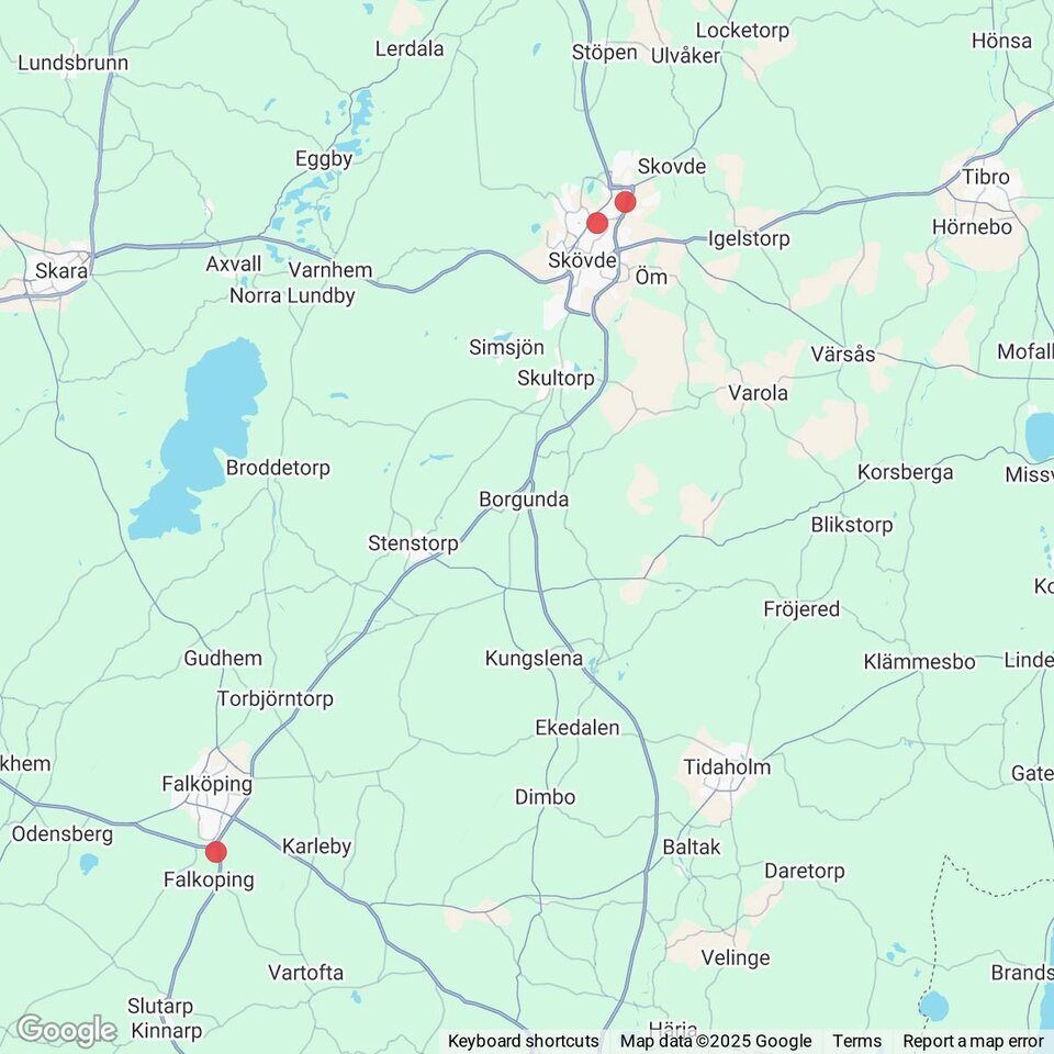 Butiker med rea-varor nära Värsås, Västergötland