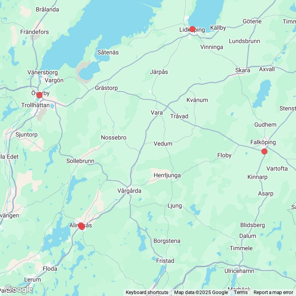 Butiker med rea-varor nära Vedum, Västergötland