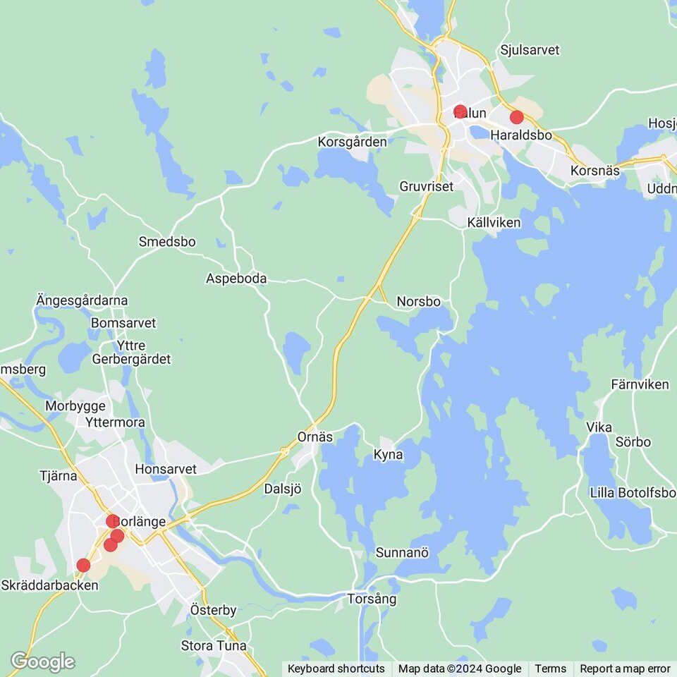 Butiker med rea-varor nära Vika, Dalarna