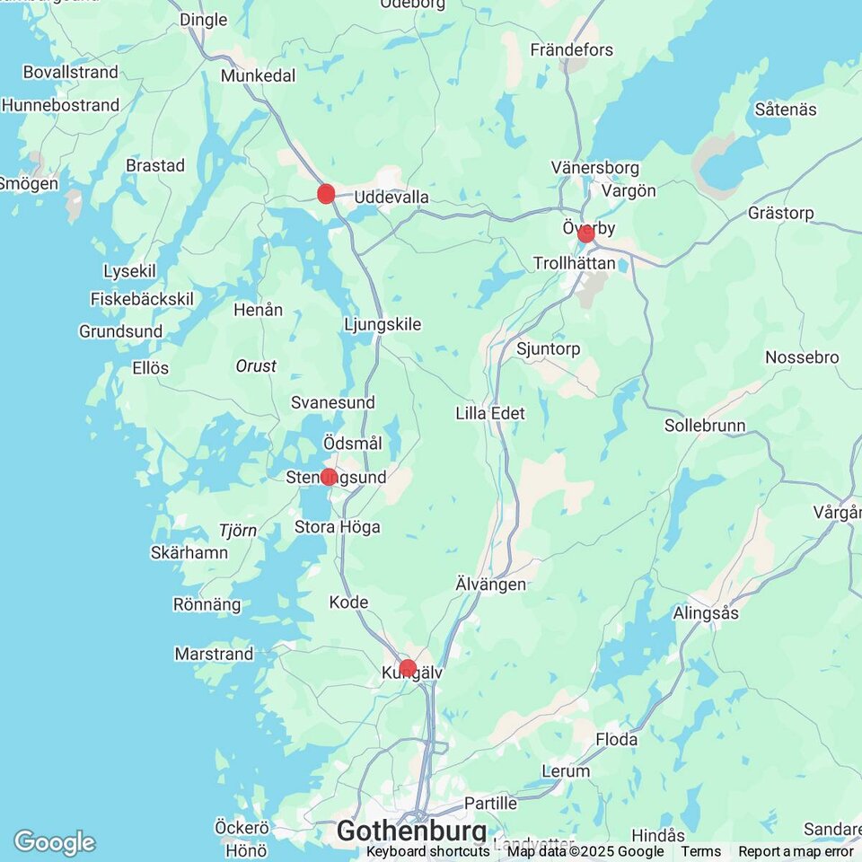 Butiker med rea-varor nära Vindön, Bohuslän