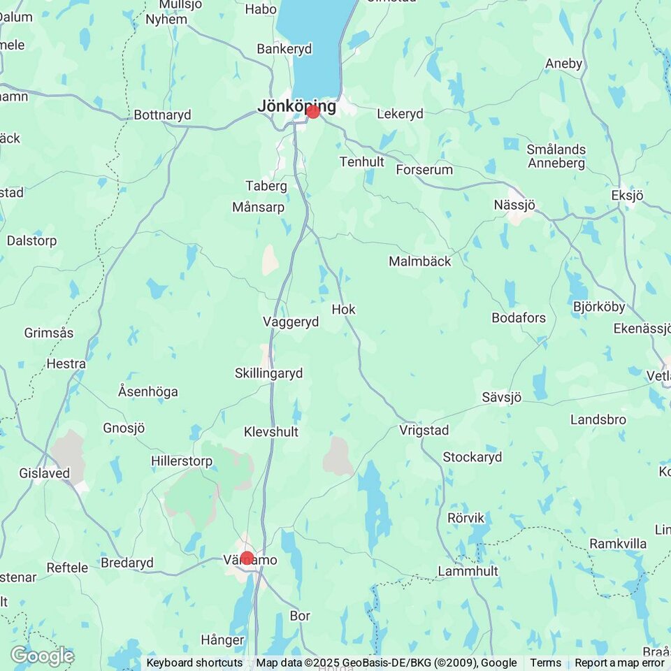 Butiker med rea-varor nära Vrigstad, Småland